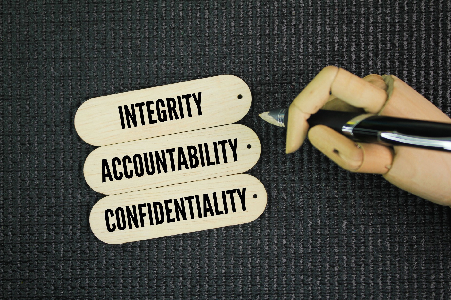 Three key ethical standards commonly upheld across professions are Integrity, Accountability and Confidentiality